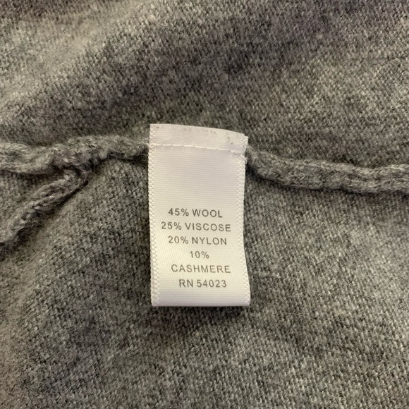 BANANA REPUBLIC Gray Open Front Wool Cashmere Ruched Cardigan Sweater‎ - Picture 10 of 11